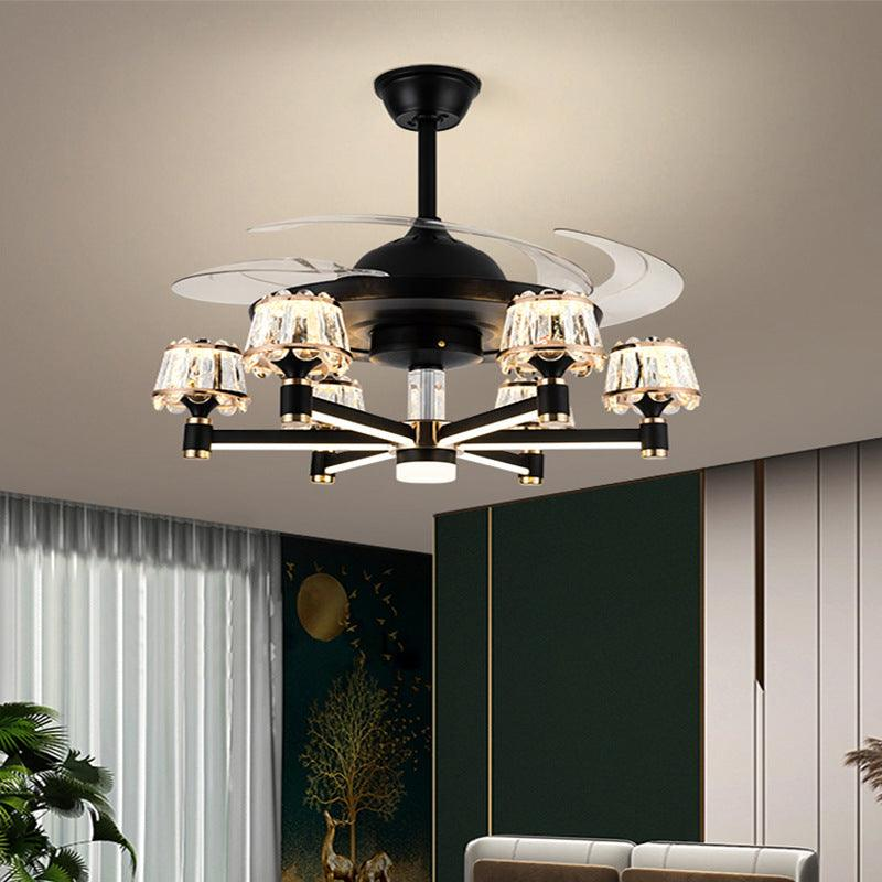 Crystal Black Gold And Remote Control Ceiling Fan